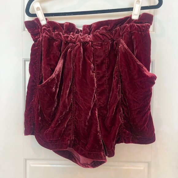 Free People At First Sight Velvet Shorts - L - Burgundy - Picture 3 of 5